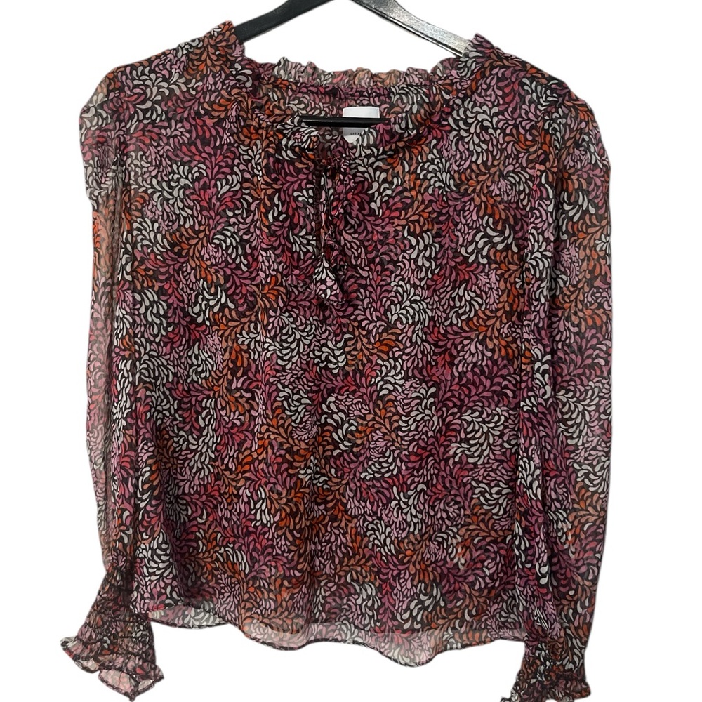 Sheer navy print top